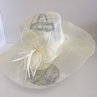 夏季轻奢大檐花朵麻纱法式复古优雅沙滩防晒礼帽大帽檐细密亚纱帽