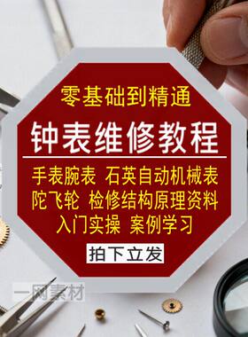钟表维修教程手腕表石英自动机械表陀飞轮检修结构原理资料库学习