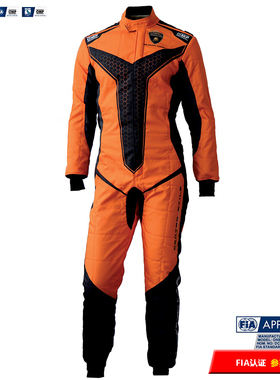 OMP女款赛车服FIA认证LAMBORGHINI IA857ELAMB-C定制款橘黑色赛服