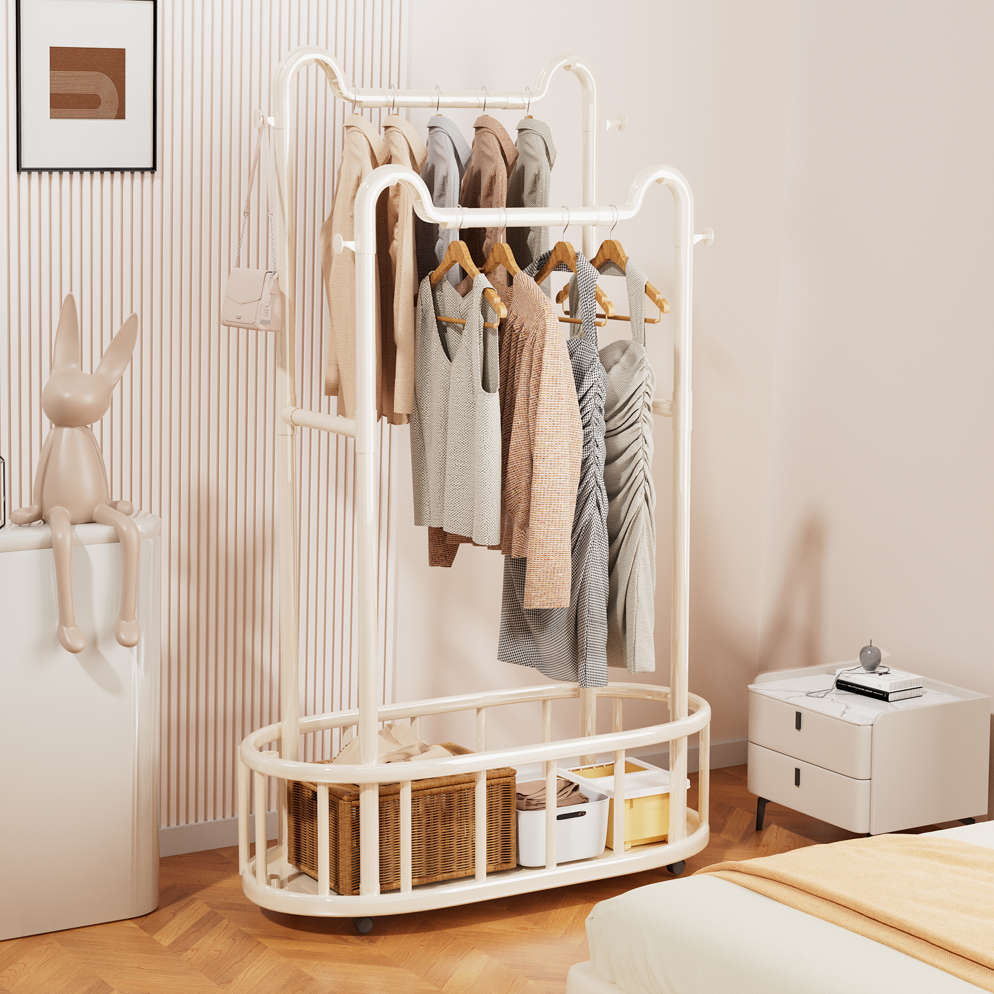 衣架落地卧室内家用挂衣床边置物