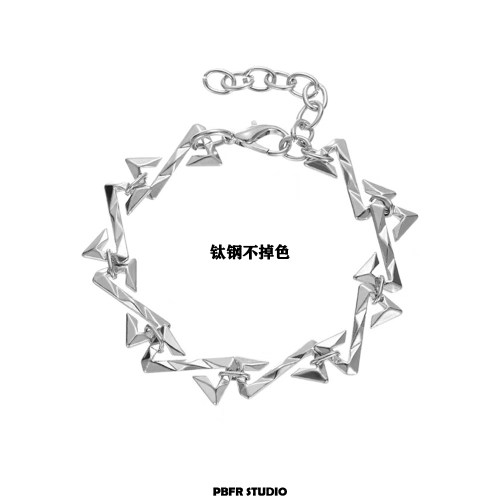 Z字母钛钢不掉色小众情侣手链