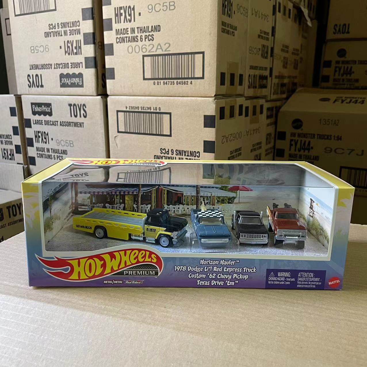 핫휠 클래식 컬렉션 미국 차고 픽업 트럭 합금 4팩 선물 상자 철 바닥 고무 타이어 GMH39