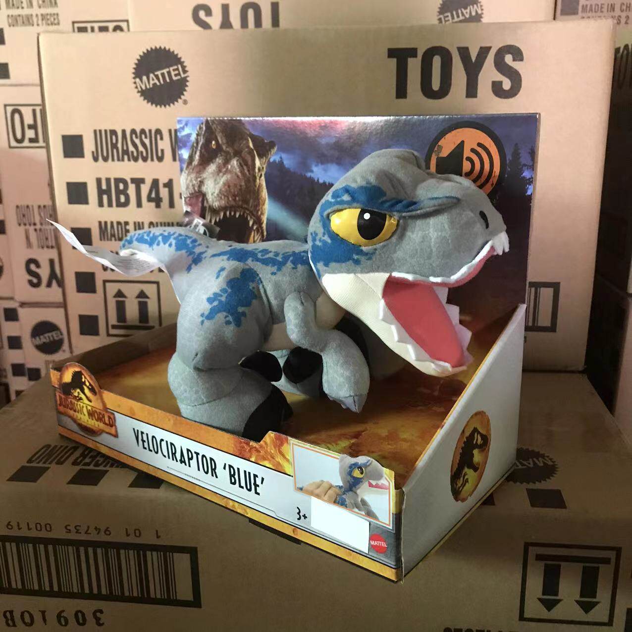 MATTEL 쥬라기 월드 3 사운드 효과 플러시 티라노사우루스 벨로시랩터 시리즈 공룡 모델 장난감 HBD78