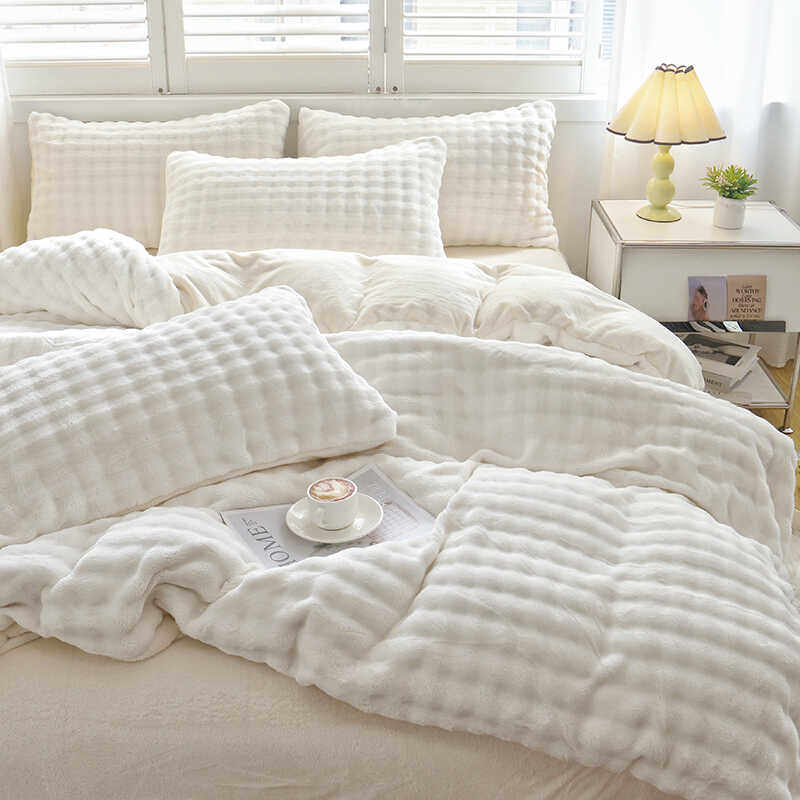 可定制加厚保暖兔兔绒被套单件冬牛奶绒珊瑚法兰绒双面绒被罩单品