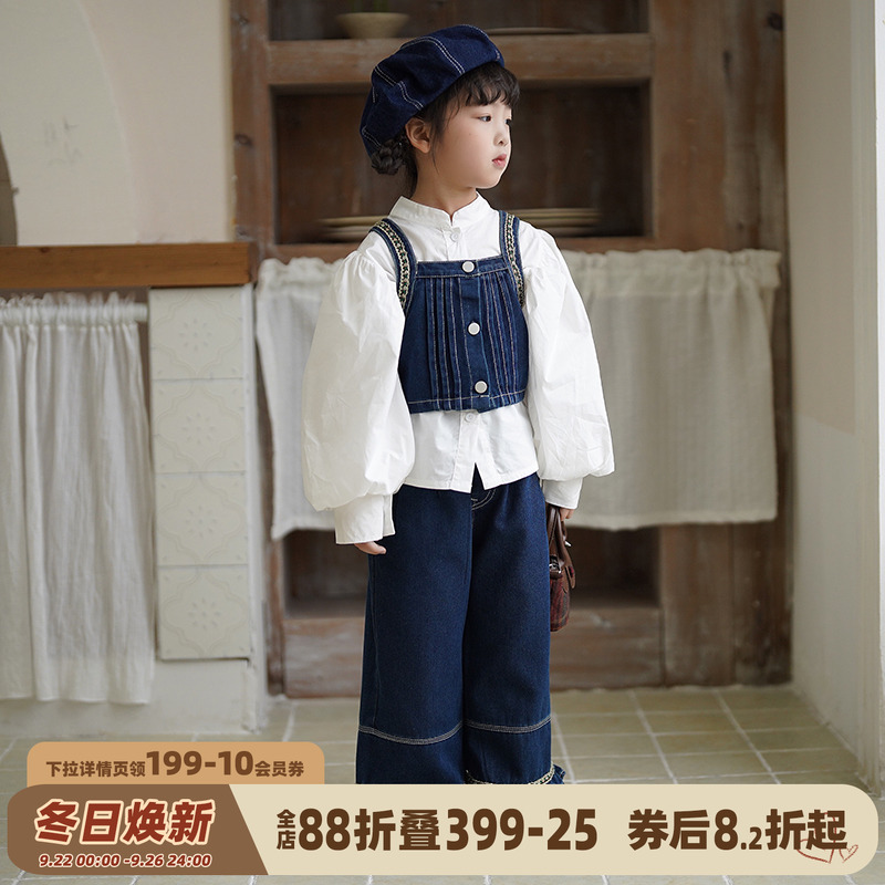 砚台家童装女童牛仔套装