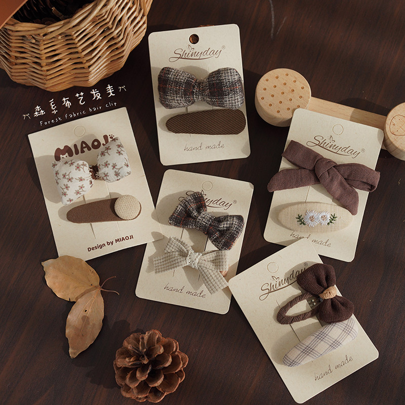 砚台家女童奶咖色发夹