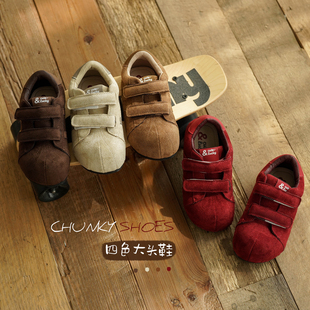 砚台家女童可爱胖头鞋儿童休闲板鞋2025秋季女宝复古机能德训鞋