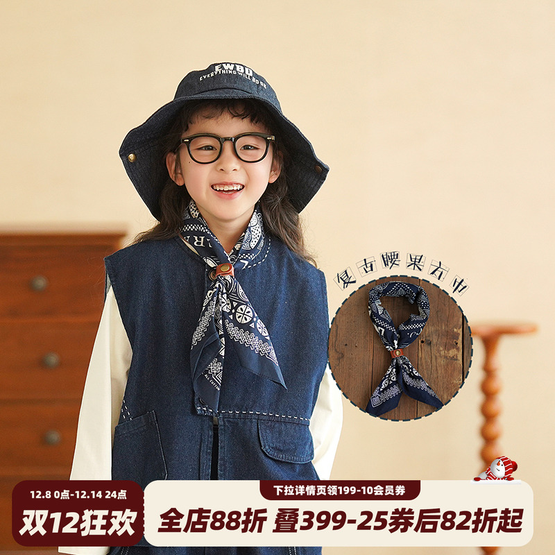 砚台家春季新款女童围巾儿童丝巾