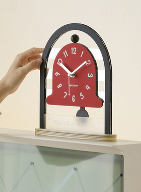 wozoom屋准玄关装饰摆件电视柜家居饰品钟表桌面摆放式创意时钟
