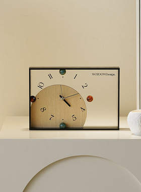 WOZOOM屋准家居创意时钟摆件客厅入户玄关摆放式桌面座钟表装饰品