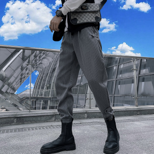 痞帅潮牌搭配马丁靴 春季 休闲工装 子男高级感法式 高街2024哈伦 裤