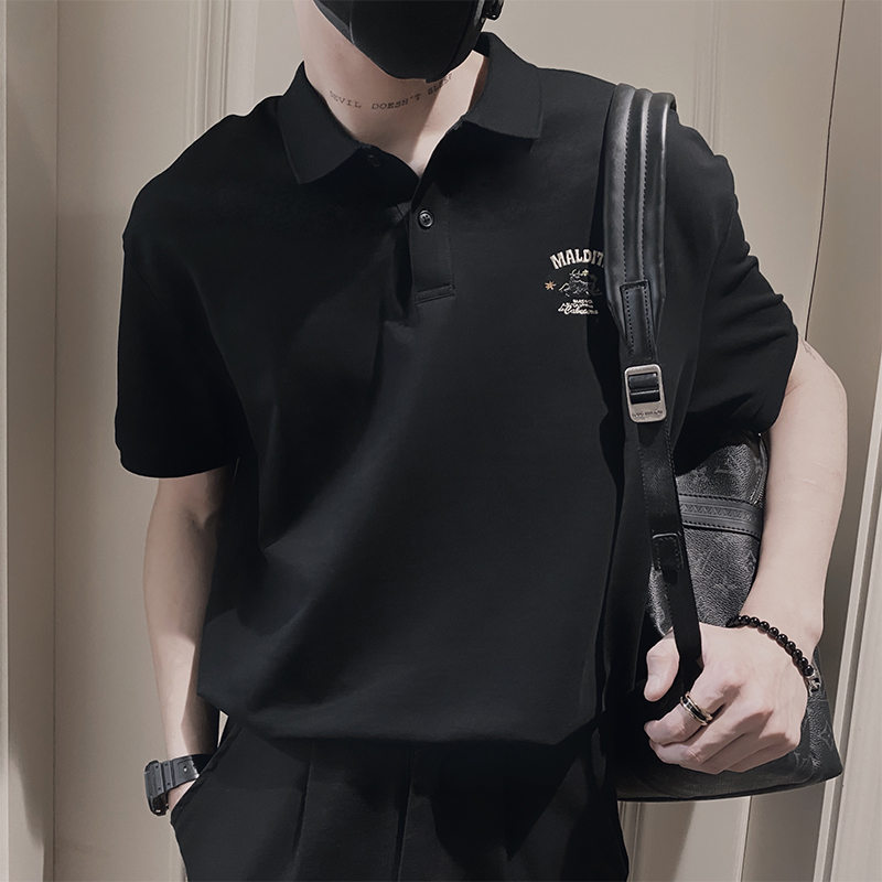 潮牌夏季短袖商务装刺绣