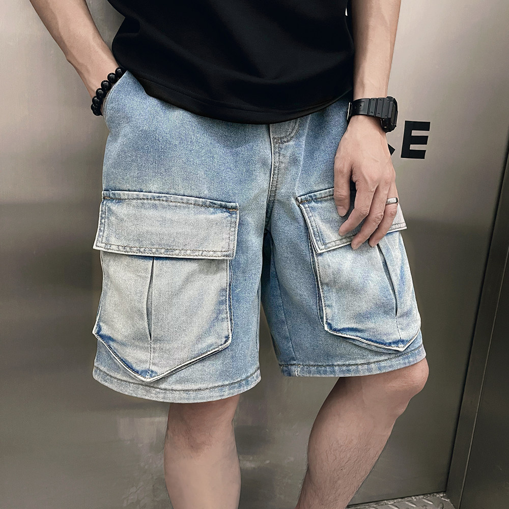 蓝色潮流大裤衩休闲痞帅中裤