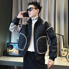 精神小伙冬季痞帅炸街棉服2024潮牌棉衣男高级感百搭立领工装外套