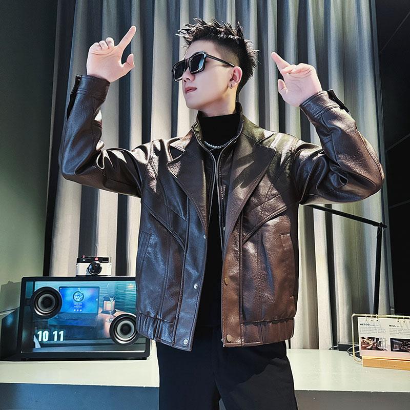 机车服2024新款春秋季皮衣外套