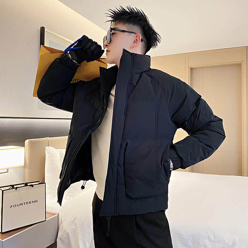 新款冬季痞帅立领棉衣外套