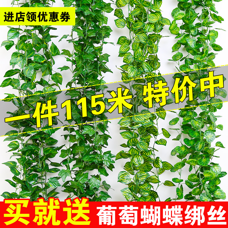 仿真葡萄叶假花藤条树叶吊顶绿叶装饰绿植物塑料藤蔓管道缠绕叶子 鲜花速递/花卉仿真/绿植园艺 仿真绿植 原图主图