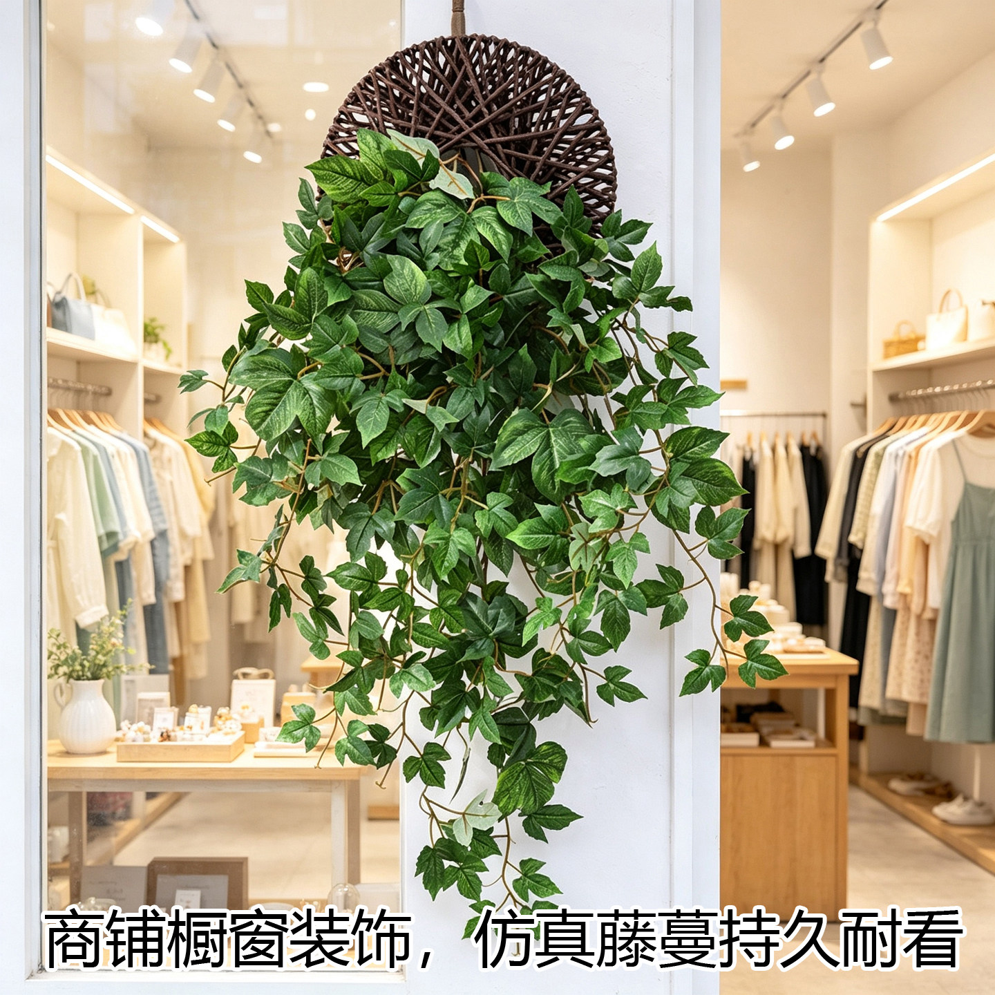仿真常春藤爬山虎墙面填充绿植
