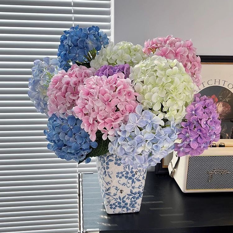 绣球花仿真花高级感假花摆设餐桌客厅玄关装饰摆件插花束七夕礼物