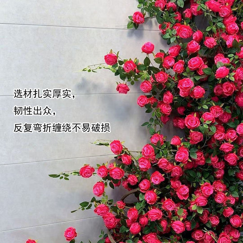 网红仿真黄玫瑰垂吊壁挂