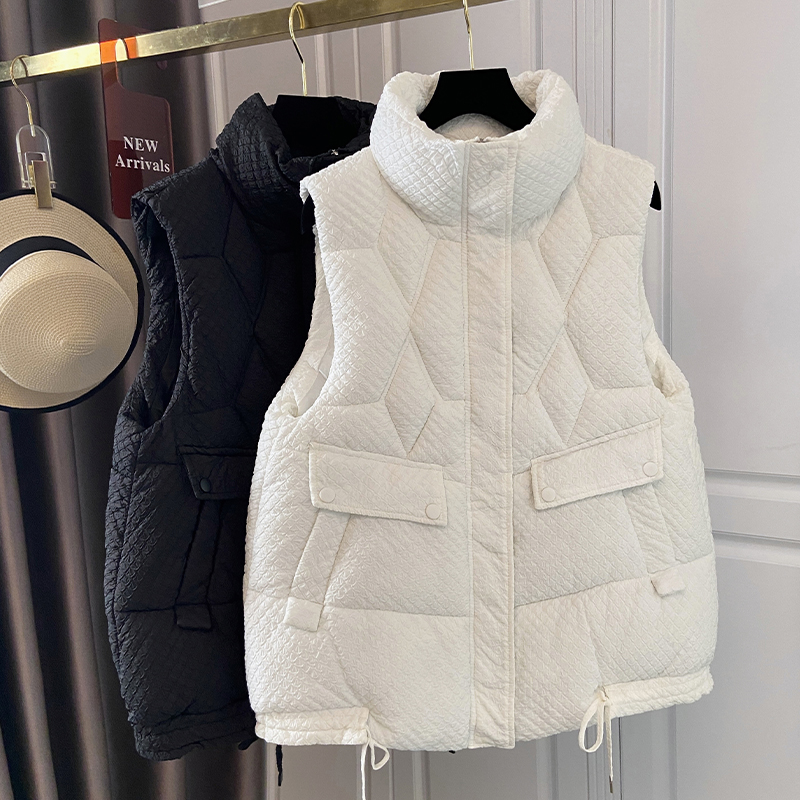 嘉菲梦娜小香风立领口袋马夹爆款