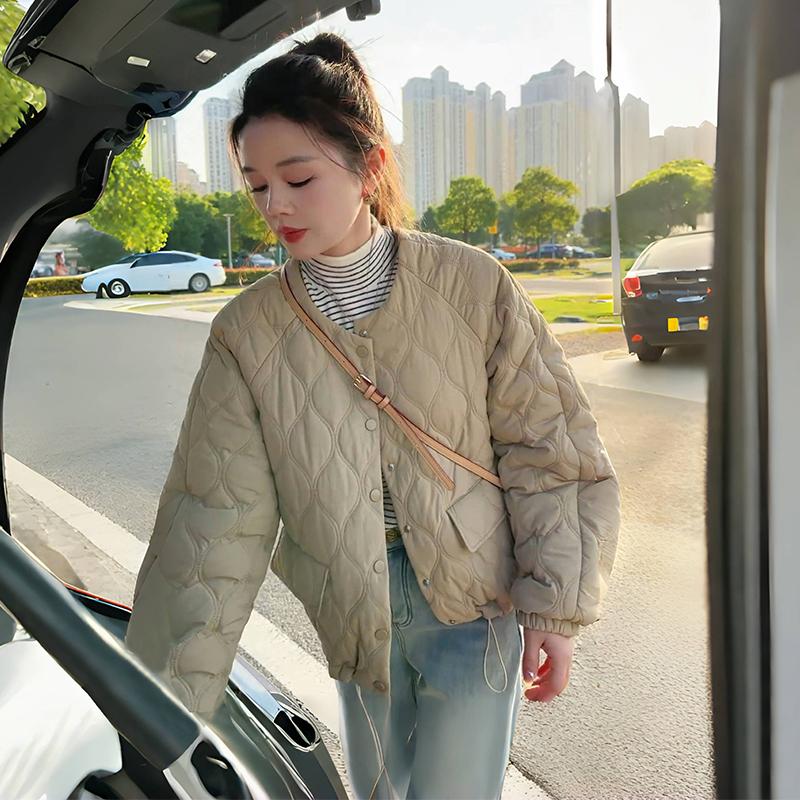 纯色简约百搭宽松休闲棉服外套