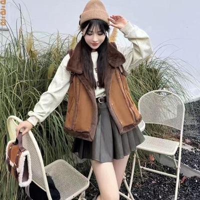 兔毛马夹马甲皮毛一体马夹
