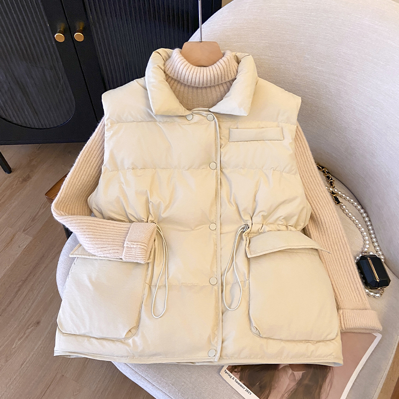 百搭立领口袋马夹爆款