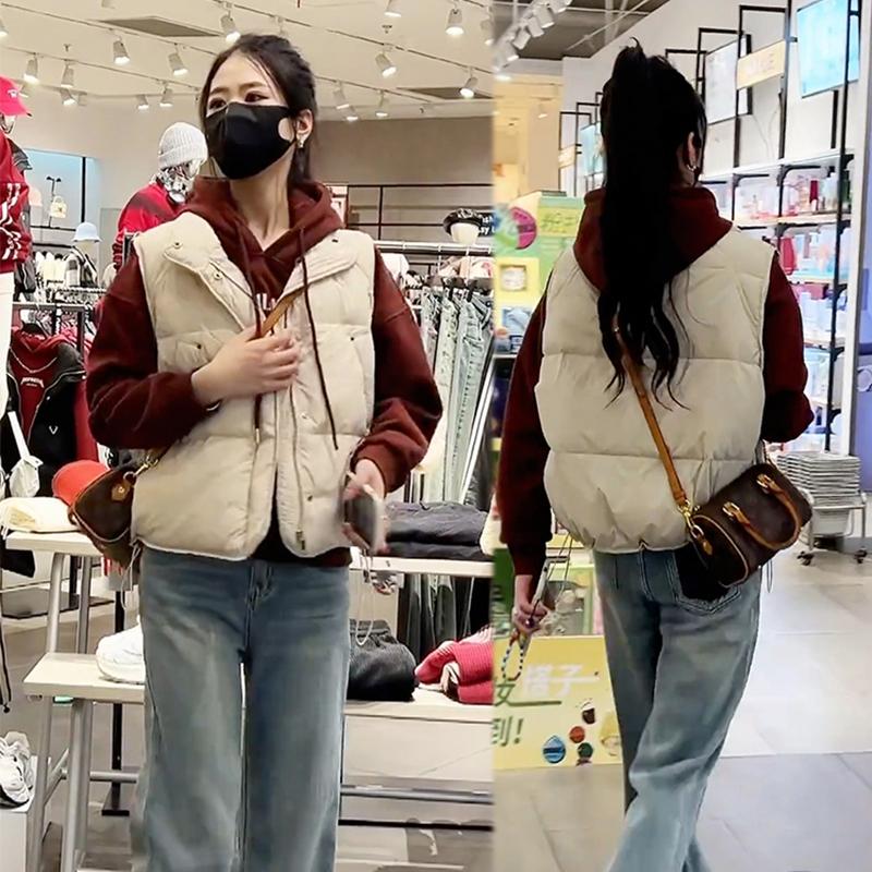 韩版立领大码羽绒棉马甲