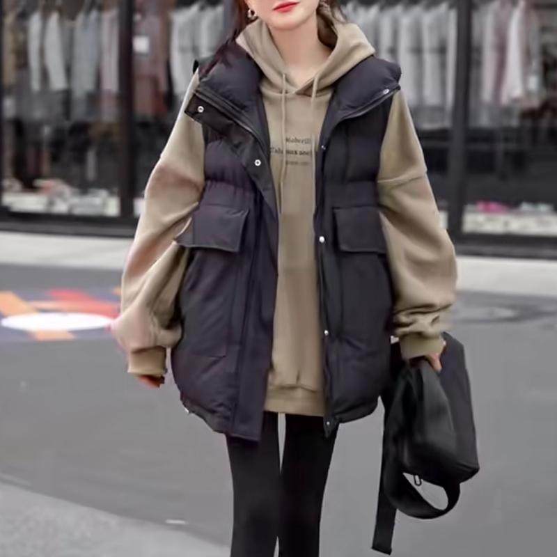 欧货大口袋羽绒棉马甲女中长款2024爆款立领休闲百搭保暖马夹坎肩,女装/女士精品,马夹,淘宝优惠券,粉丝福利购,淘宝优惠卷