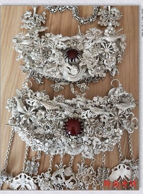 少数民族纯手工苗银饰品，复古古典侗族苗族服装配饰y153