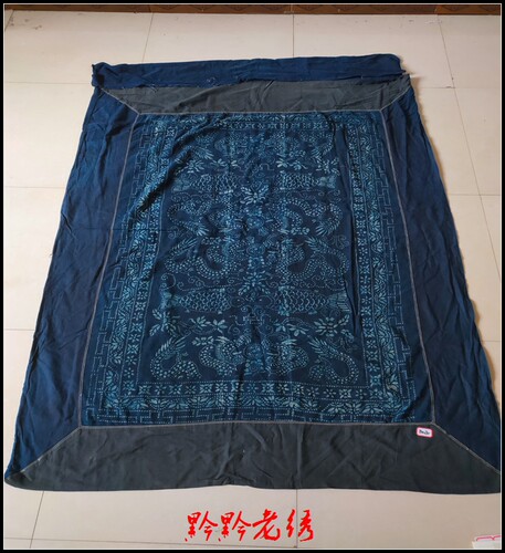 老绣少数民族纯手工绣品 民族风收藏品 老蜡染被面BA170