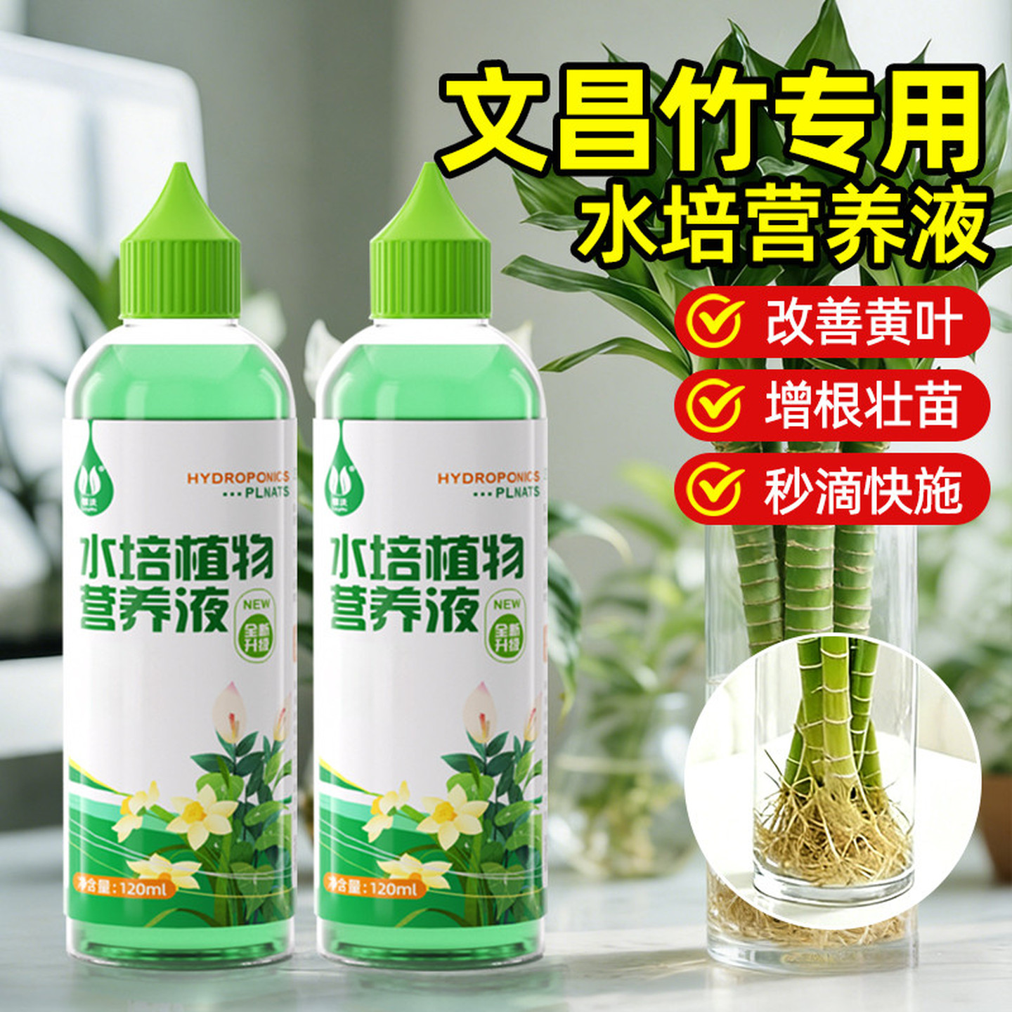 水培富贵竹营养液植物专用肥料水养通用型治黄叶促生根土培节节高