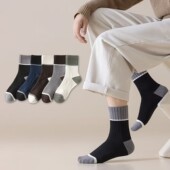 青少年袜子男士 棉双针中筒袜棉袜运动防臭吸汗百搭加厚长短袜 秋季