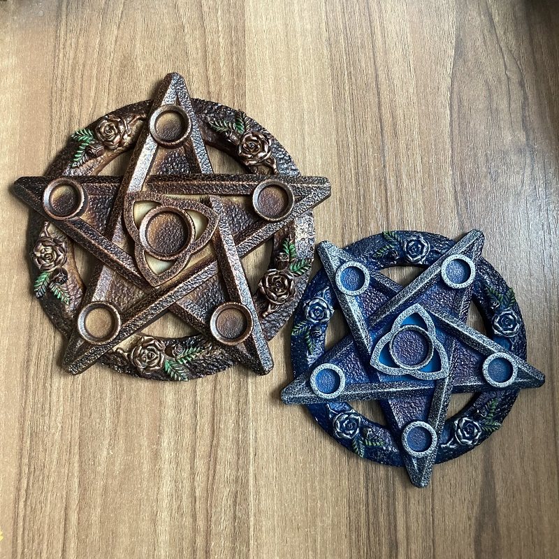 五芒星水晶球底摆件六星阵