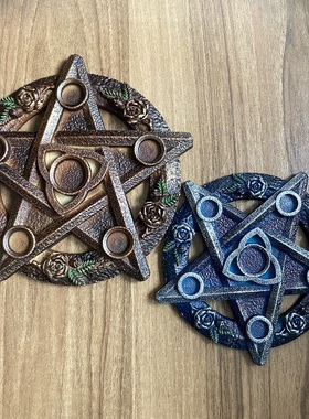 五芒星水晶球底摆件六星阵