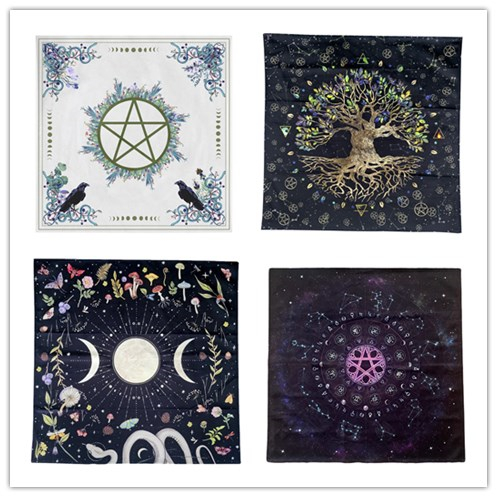 64cm生命树荷兰绒布塔罗布家居桌游桌布彩色白色tarot cloth星月