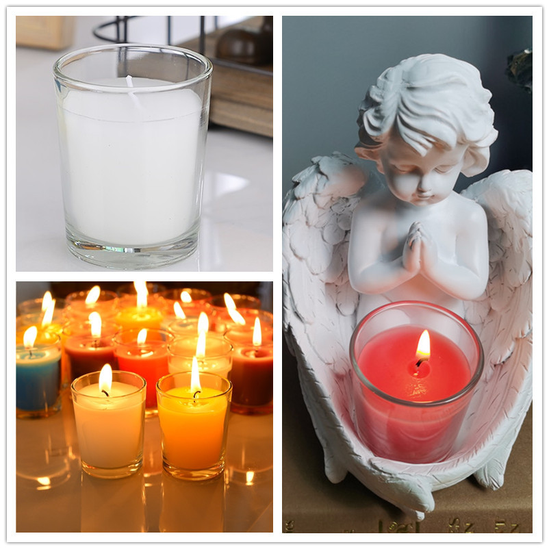 家居香薰蜡烛杯客厅教堂装饰品天使烛台摆件配套玻璃杯蜡烛红色