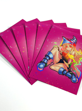 60张游戏王卡套镭射闪妹套大魔导卡片保护闪套动漫游戏牌套63x90