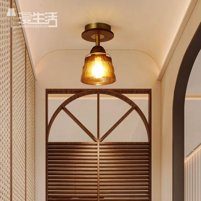 走廊过道灯中古美式复古玄关入户吸顶灯美拉德设计师款阳台灯具,家装灯饰光源,厨卫/阳台/玄关/过道吸顶灯,淘宝优惠券,粉丝福利购,淘宝优惠卷