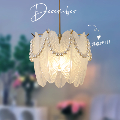 铁艺吸顶盘+透亮玻璃灯罩柔和