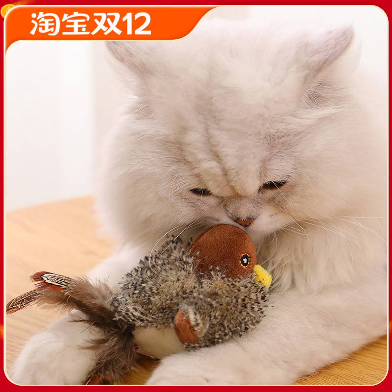 GiGwi贵为仿真小鸟小猫玩具逗猫