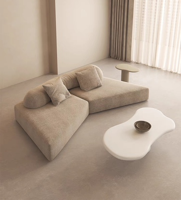 意式极简轻奢转角edra岩石模块奶油风布艺大平层懒人弧形异形沙发
