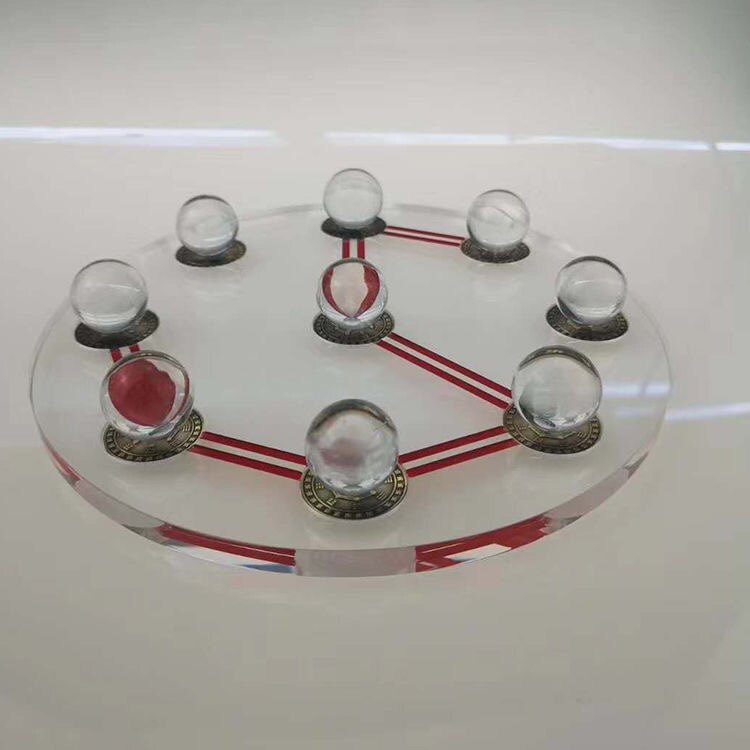 道易九星万能阵摆件水晶铜钱九星阵盘