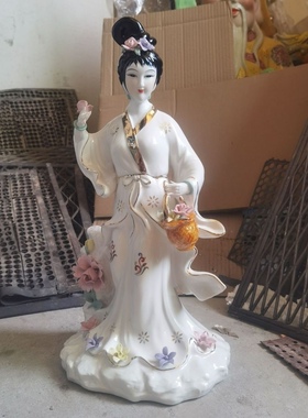 陶瓷仙女,花神,花仙子神像,提花篮仙女,牡丹仙子摆件