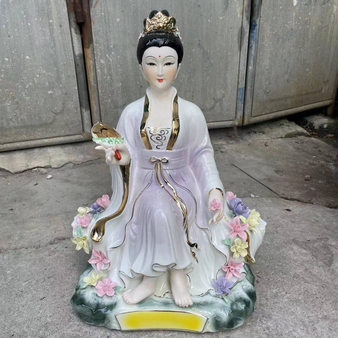 陶瓷仙女摆件新中式家居装饰工艺品保家姑娘神像桃花仙子美少女