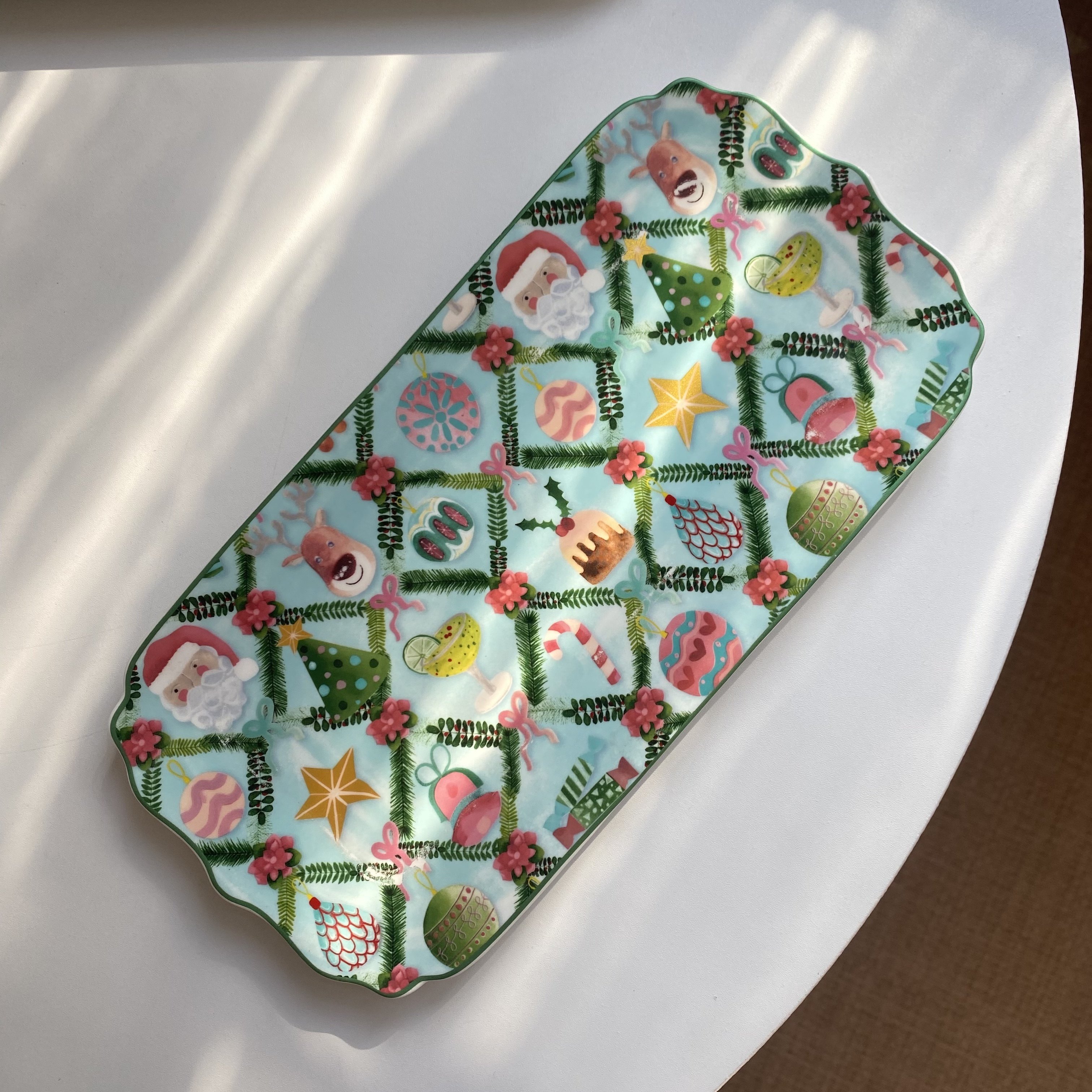 尾货微瑕威廉姆斯高颜值长方陶瓷盘子圣诞主题点心盘家蛋糕甜品盘