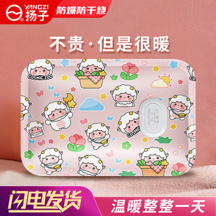 暖被窝专用神器 暖脚暖宫冬季 扬子充电式 防爆热水袋暖宝宝毛绒电暖手宝冬天女生用暖水袋敷肚子内胆可拆洗正品