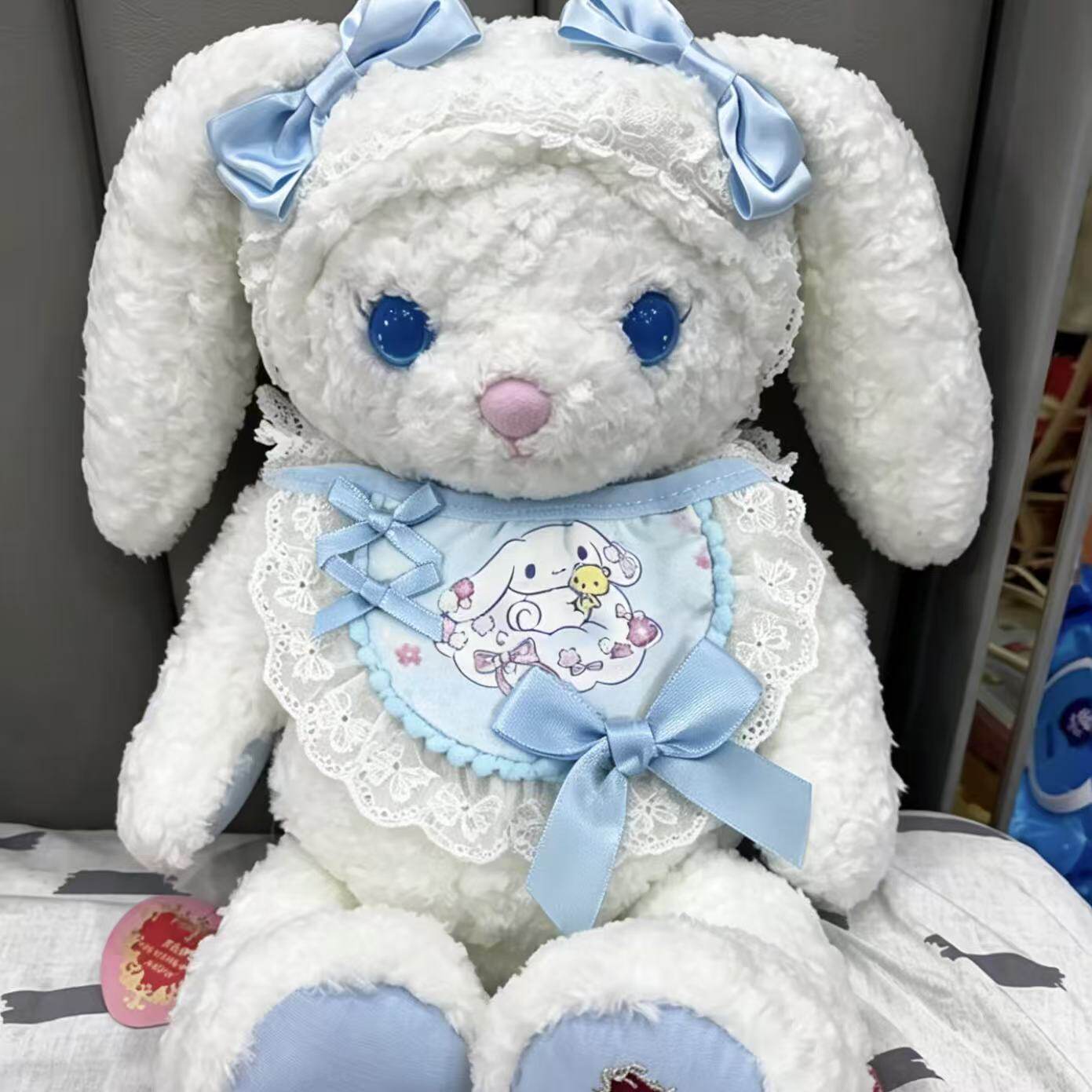 lolita兔熊口水巾玩偶围兜口水兜棉花娃娃围裙兔熊衣服小熊包配饰