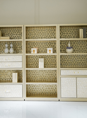 璞博家具美式轻奢实木书架书柜多层卧室收纳架简约用客厅置物架